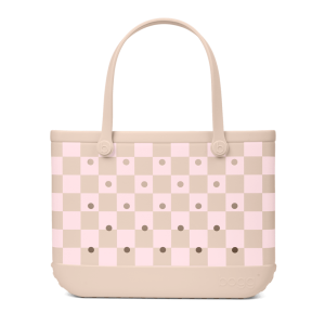 Original Bogg Bag - Checkered Linen/ Pink Marshmallow