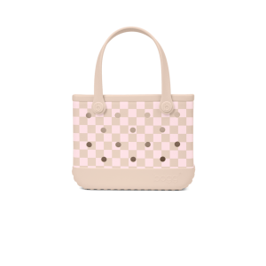 Bitty Bogg Bag - Checkered Linen/ Pink Marshmallow